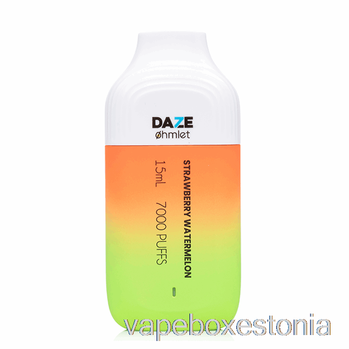 Vape Box Estonia 7 Daze Ohmlet 7000 0% Nullnikotiini ühekordne Maasikas Arbuus